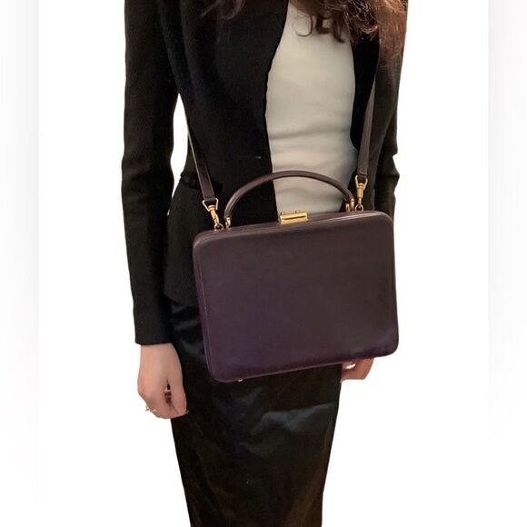 Gucci rare box purple leather bag with strap - Picture 12 of 15